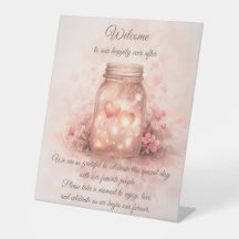 Romantic Wedding Welcome Sign – Mason Jar