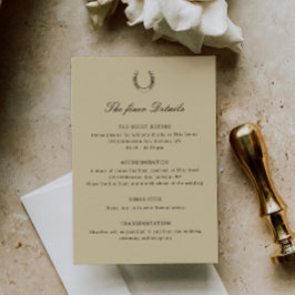 Romantic Western Ranch Wedding Details Tilläggskort