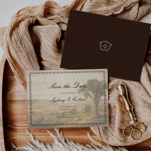 Romantic Western Ranch Wedding Save The Date Spara Datumet (Skapare uppladdad)