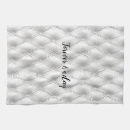 Romantic White Faux Leather Kökshandduk