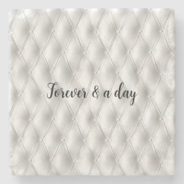 Romantic White Faux Leather Stenunderlägg