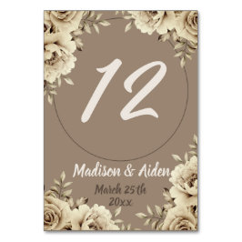 Romantic White Rustic Ro Bröllop Bordsnummer