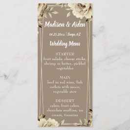 Romantic White Rustic Ro Flat Menu Meny