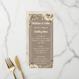 Romantic White Rustic Ro Flat Menu Meny