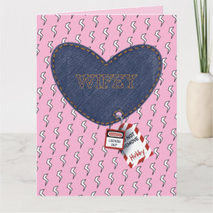 Romantic Wifey Hubby Electrical Lock Märkre Heart Kort