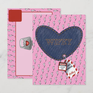 Romantic Wifey Hubby Electrical Lock Märkre Heart Vykort