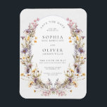 Romantic Wildblombloom Spara datum Magnet<br><div class="desc">Romantic Wildblomma Bloom Spara datum magneter Celebrate kärlek i bloom med denna romska Wildblomsbloom Blommigt Bröllop Suite. Denna moderna men informella utformning är ett uttryck för kärnan i ett enkelt, modernt bröllop med dess vattenfärg, vildblommans ängsfrö. Perfekt för en vår- eller sommaraffär, dess , lavender- och lilac-hues i kombination med...</div>