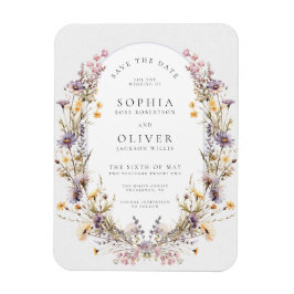 Romantic Wildblombloom Spara datum Magnet