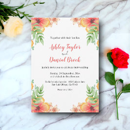 Romantic Wildblommor Watercolor Blommigt Bröllop Inbjudningar