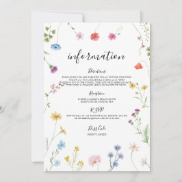 Romantic Wildbloms Bröllop informationskort Julkort