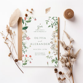 Romantic Wildflower Botanical Wedding Invitation Inbjudningar