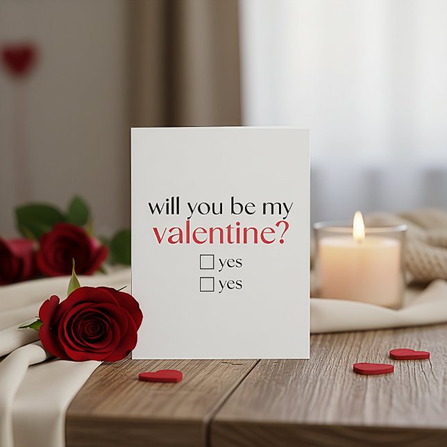 Romantic Will You Be My Valentine Card for Her Julkort (Skapare uppladdad)