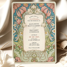 Romantic William Morris bröllopsinbjudan Inbjudningar