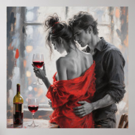 Romantic Wine Moment Poster