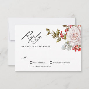 Romantic Winter Blommigt och Evergreens OSA Kort