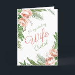 Romantic Winter Rosa ros julfru Helgkort<br><div class="desc">Romantiskt Helgdag-kort för julgudstjänst på Winter Rosa ros.  Heartkände romantisk hälsning inuti.  Personlig med din frus namn på framsidan.</div>