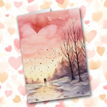 Romantic Winter Walk Swehoney Valentine Card