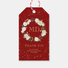 Romantic Winter Wedding Favor Gift hängMärkre Presentetikett