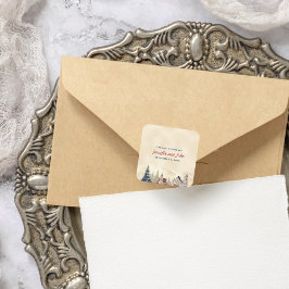 Romantic Winter Wedding Fyrkantigt Klistermärke