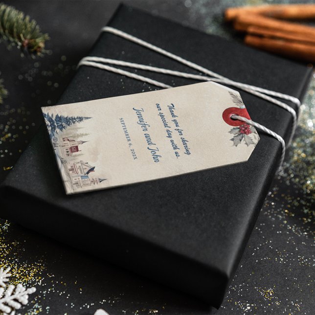 Romantic Winter Wedding Presentetikett (Skapare uppladdad)