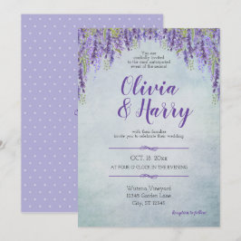 Romantic Wisteria Garden Wedding Inbjudningar