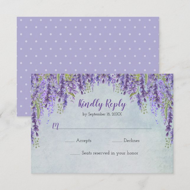 Romantic Wisteria Garden Wedding OSA Kort (Fram/baksida)