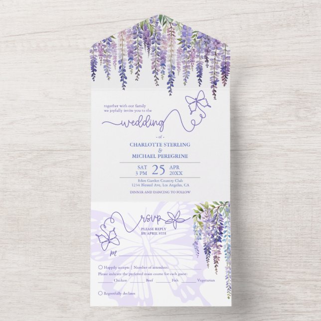 Romantic Wisteria Garden Wedding with Menu Choice (Insida)