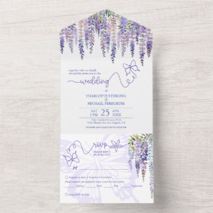 Romantic Wisteria Garden Wedding with Menu Choice