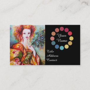 ROMANTIC WOMAN BEAUTY BESTÅR AV FÄRG PALETTE VISITKORT