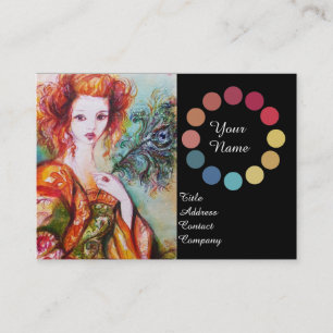ROMANTIC WOMAN BEAUTY BESTÅR AV FÄRG PALETTE VISITKORT