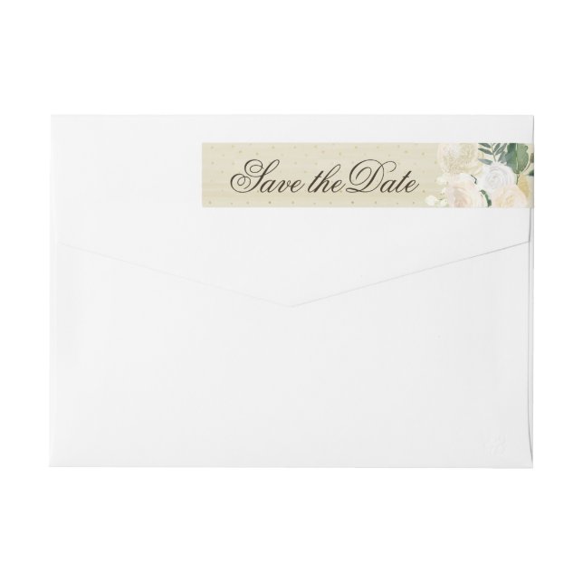 Romantic Woodland Bröllop OSA Wraparound Label Etikettband (Baksidan)