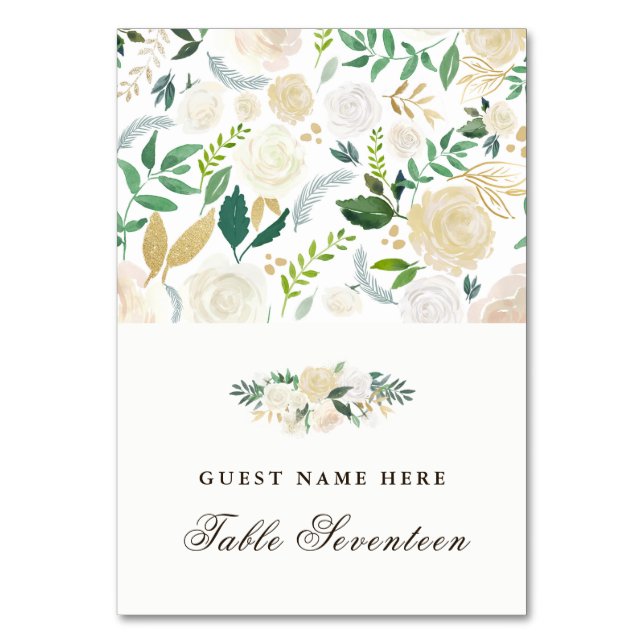 Romantic Woodland Escort Cards Bordsnummer (Framsidan)