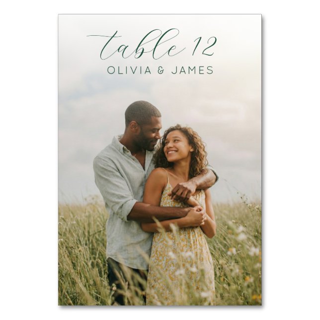 Romantic Yellow Floral Photo Bordsnummer (Baksidan)