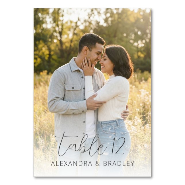 Romantic Yellow Rustic Photo Bordsnummer (Baksidan)