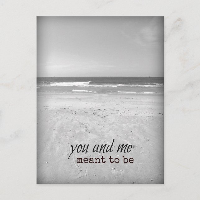 Romantic You and Me Beach Scene Vykort (Framsida)