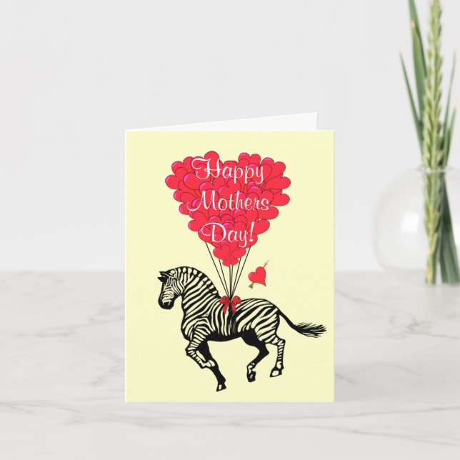 Romantic zebra mors dag kort (Framsida)