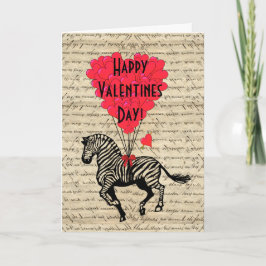 Romantic Zebra Valentines day Helgkort