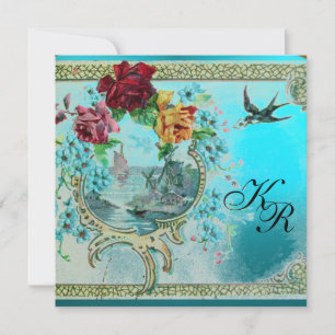 ROMANTİCA 3 BLUE AQUAMARINE MONOGRAM MEDDELANDE