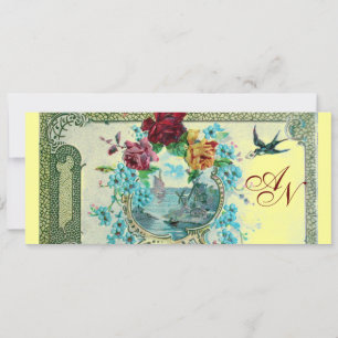 ROMANTİCA 3 MONOGRAM, blå rosa röd gult Meddelande