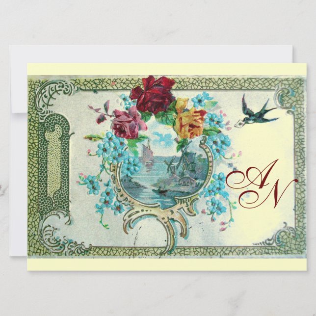 ROMANTİCA 3 MONOGRAM guld metallisk papper Meddelande (Framsida)