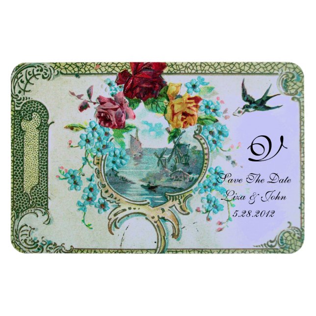 ROMANTİCA 3 MONOGRAM ,Spara datum Magnet (Horisontell)