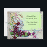 ROMANTICA  4 MONOGRAM 2  ,Grön Inbjudningar<br><div class="desc">Elegant, klassisk, livfull och klassisk blomdesign. Lila penséer, blommor, fåglar och en väderkvarn i ett vitt snöigt vinterlandskap. Digital grafisk utformning i vintage-stil av Bulgan Lumini (c). Lätt att anpassa med dina initialer och egen text som bröllopsfest, / bröllopsinbjudan / platskort / save-the-date-kort / presenter / tackkort / bröllopsdusch /...</div>