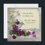 ROMANTICA 4 MONOGRAM 2,guld metallisk papper Inbjudningar<br><div class="desc">Elegant-, klass-, vibrations- och klassisk blommigt. Lila pansier, blommor, fåglar och en kvarn i ett vitt snölandskap .Digital grafisk framställning i vintage stil av Bulgan Lumini (c).Enkel att anpassa med din initialer och egen text som bröllopsfest, /ceremoniekort/platskort/spara-the-date-kort /favors / tacka dina kort / möhippor / babyduschar / födelsedagar / Sweet...</div>