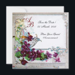 ROMANTICA  4 MONOGRAM 2 INBJUDNINGAR<br><div class="desc">Elegant, klassisk, livfull och klassisk blomsterdesign. Lila penséer, blommor, fåglar och en väderkvarn i ett vitt snöigt vinterlandskap. Digital grafisk utarbetning i vintage-stil av Bulgan Lumini (c). Lätt att anpassa med dina initialer och egen text som bröllopsfest, /ceremoni inbjudningskort / platskort / spara-datum-kort / presenter / tack-kort / bröllopsdusch /...</div>
