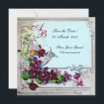 ROMANTICA 4 MONOGRAM, blå Inbjudningar<br><div class="desc">Elegant-, klass-, vibrations- och klassisk blommigt. Lila pansier, blommor, fåglar och en kvarn i ett vitt vinterlandskap .Digital grafisk framställning i vintage stil av Bulgan Lumini (c) . Enkel att anpassa med din initialer och egen text som bröllopsfest, /ceremonialkort / platskort / spara-datumkort /favors / tackkort / möhippor / babyduschar...</div>