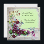 ROMANTICA 4 MONOGRAM, Grönt Inbjudningar<br><div class="desc">Elegant-, klass-, vibrations- och klassisk blommigt. Lila pansier, blommor, fåglar och en kvarn i ett vitt vinterlandskap .Digital grafisk framställning i vintage stil av Bulgan Lumini (c) . Enkel att anpassa med din initialer och egen text som bröllopsfest, /ceremonialkort / platskort / spara-datumkort /favors / tackkort / möhippor / babyduschar...</div>