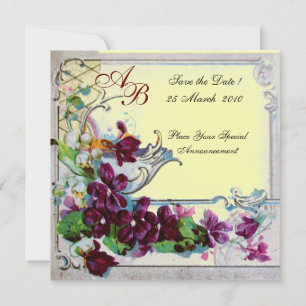ROMANTICA 4 MONOGRAM ,Gul Inbjudningar