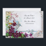 ROMANTICA 4 MONOGRAM Lila Vit Bröllopsfest Inbjudningar<br><div class="desc">Elegant-, klass-, vibrations- och klassisk blommigt. Lila pansier, blommor, fåglar och en kvarn i ett vitt snölandskap .Digital grafisk framställning i vintage stil av Bulgan Lumini (c).Enkel att anpassa med din initialer och egen text som bröllopsfest, /ceremoniekort/platskort/spara-the-date-kort /favors / tacka dina kort / möhippor / babyduschar / födelsedagar / Sweet...</div>