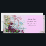 ROMANTICA 4 MONOGRAM, Rosa Inbjudningar<br><div class="desc">Elegant-, klass-, vibrations- och klassisk blommigt. Lila pansier, blommor, fåglar och en kvarn i ett vitt snölandskap .Digital grafisk framställning i vintage stil av Bulgan Lumini (c).Enkel att anpassa med din initialer och egen text som bröllopsfest, /ceremoniekort/platskort/spara-the-date-kort /favors / tacka dina kort / möhippor / babyduschar / födelsedagar / Sweet...</div>