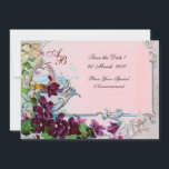 ROMANTICA 4 MONOGRAM, Rosa Inbjudningar<br><div class="desc">Elegant-, klass-, vibrations- och klassisk blommigt. Lila pansier, blommor, fåglar och en kvarn i ett vitt snölandskap .Digital grafisk framställning i vintage stil av Bulgan Lumini (c).Enkel att anpassa med din initialer och egen text som bröllopsfest, /ceremoniekort/platskort/spara-the-date-kort /favors / tacka dina kort / möhippor / babyduschar / födelsedagar / Sweet...</div>